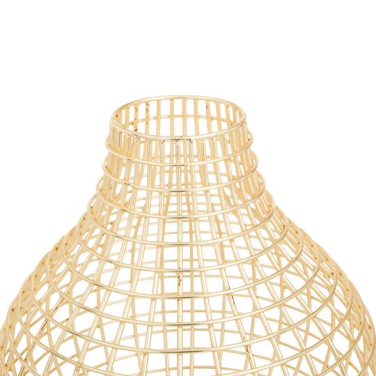CosmoLiving by Cosmopolitan Gold Iron Modern Vase, 14" x 13" x 13"